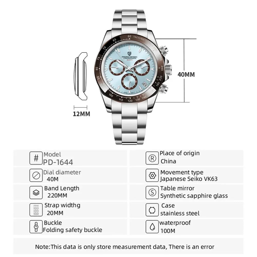 Pagani Design – Reloj de Cuarzo Multifunción con Cronógrafo