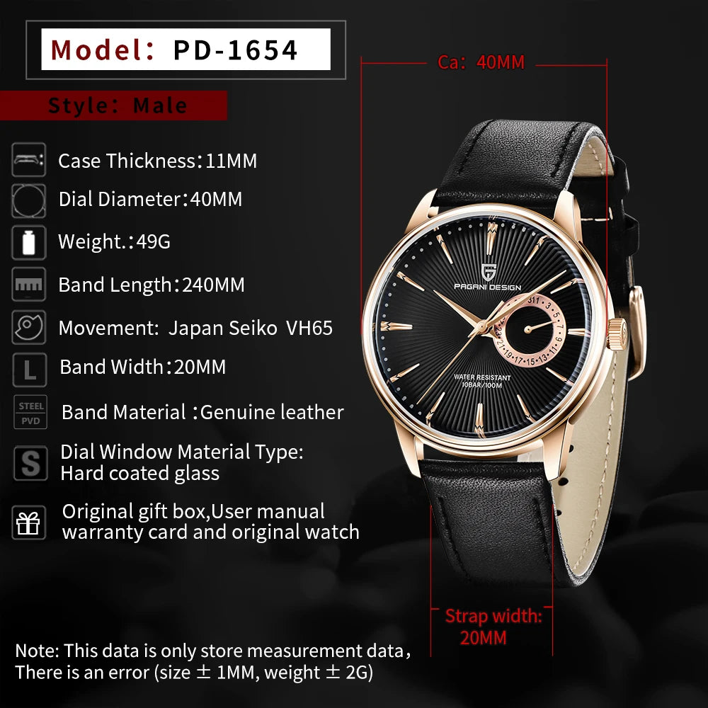 Pagani Design – Reloj Cronógrafo Deportivo de Cuarzo