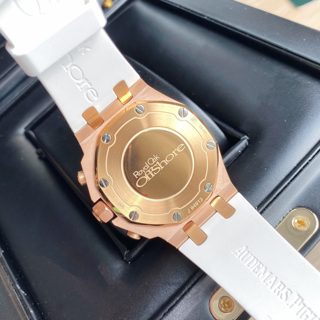 Audemars Piguet Royal Oak Offshore Oro Rosa  Correa Blanca 37mm