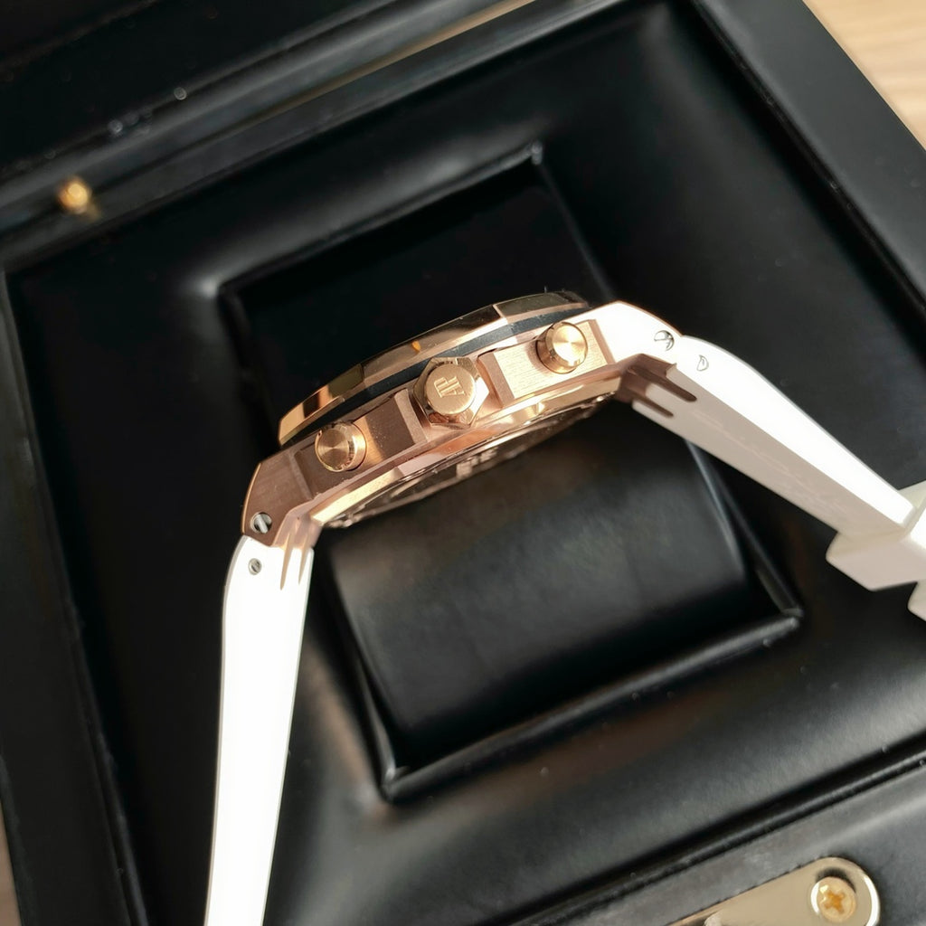 Audemars Piguet Royal Oak Offshore Oro Rosa  Correa Blanca 37mm
