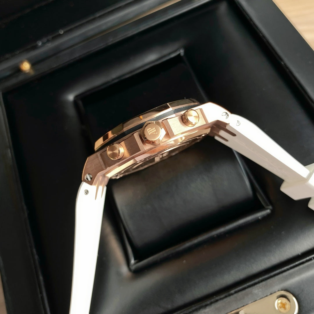 Audemars Piguet Royal Oak Offshore Oro Rosa  Correa Blanca 37mm