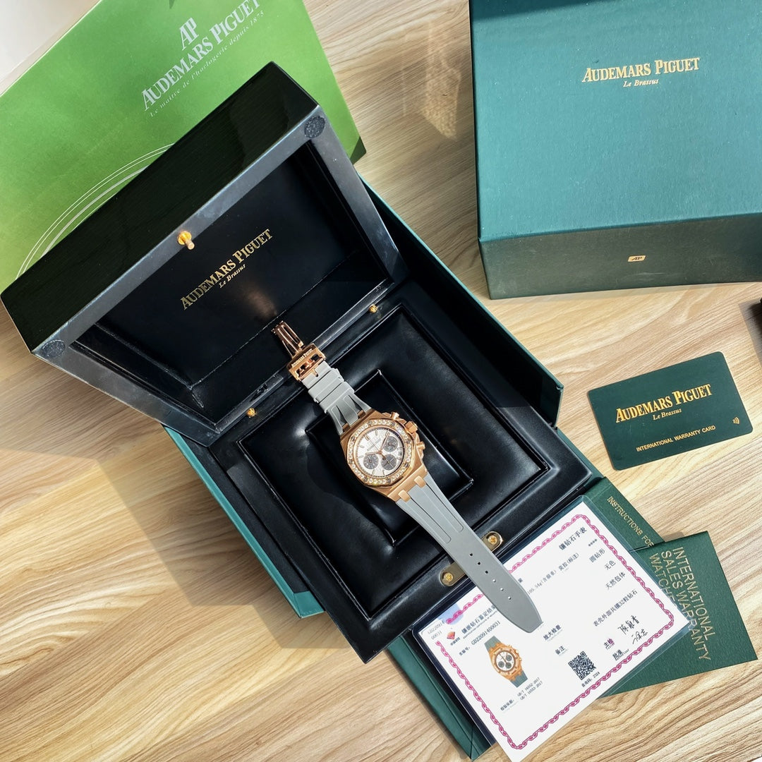 Audemars Piguet Royal Oak Offshore Oro Rosa / Correa Verde Oscuro 37mm