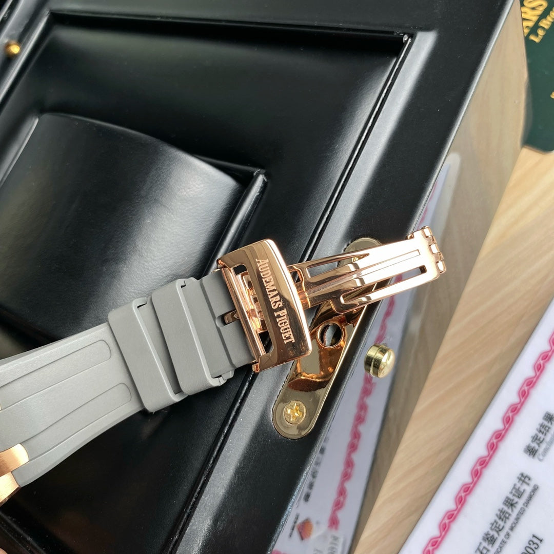 Audemars Piguet Royal Oak Offshore Oro Rosa / Correa Verde Oscuro 37mm