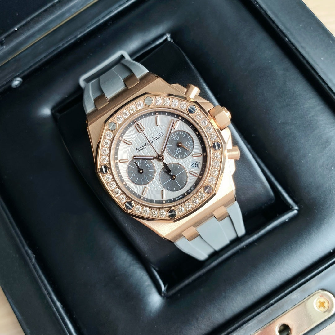Audemars Piguet Royal Oak Offshore Oro Rosa / Correa Verde Oscuro 37mm