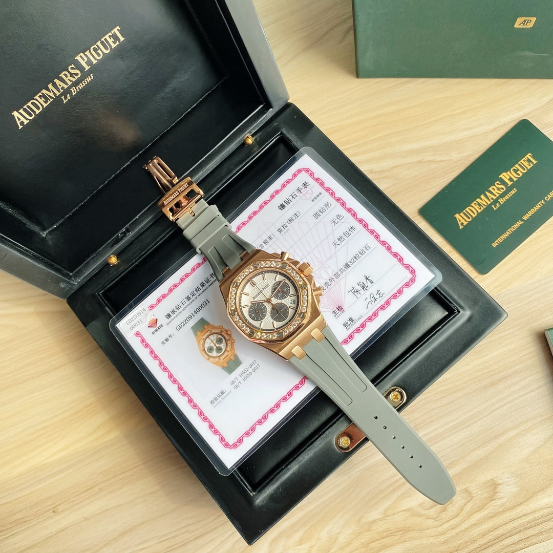 Audemars Piguet Royal Oak Offshore Oro Rosa / Correa Verde Oscuro 37mm