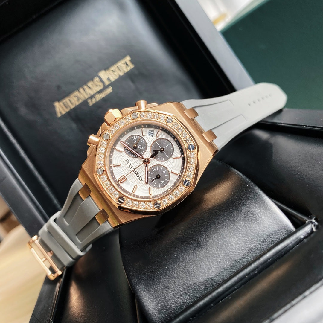 Audemars Piguet Royal Oak Offshore Oro Rosa / Correa Verde Oscuro 37mm