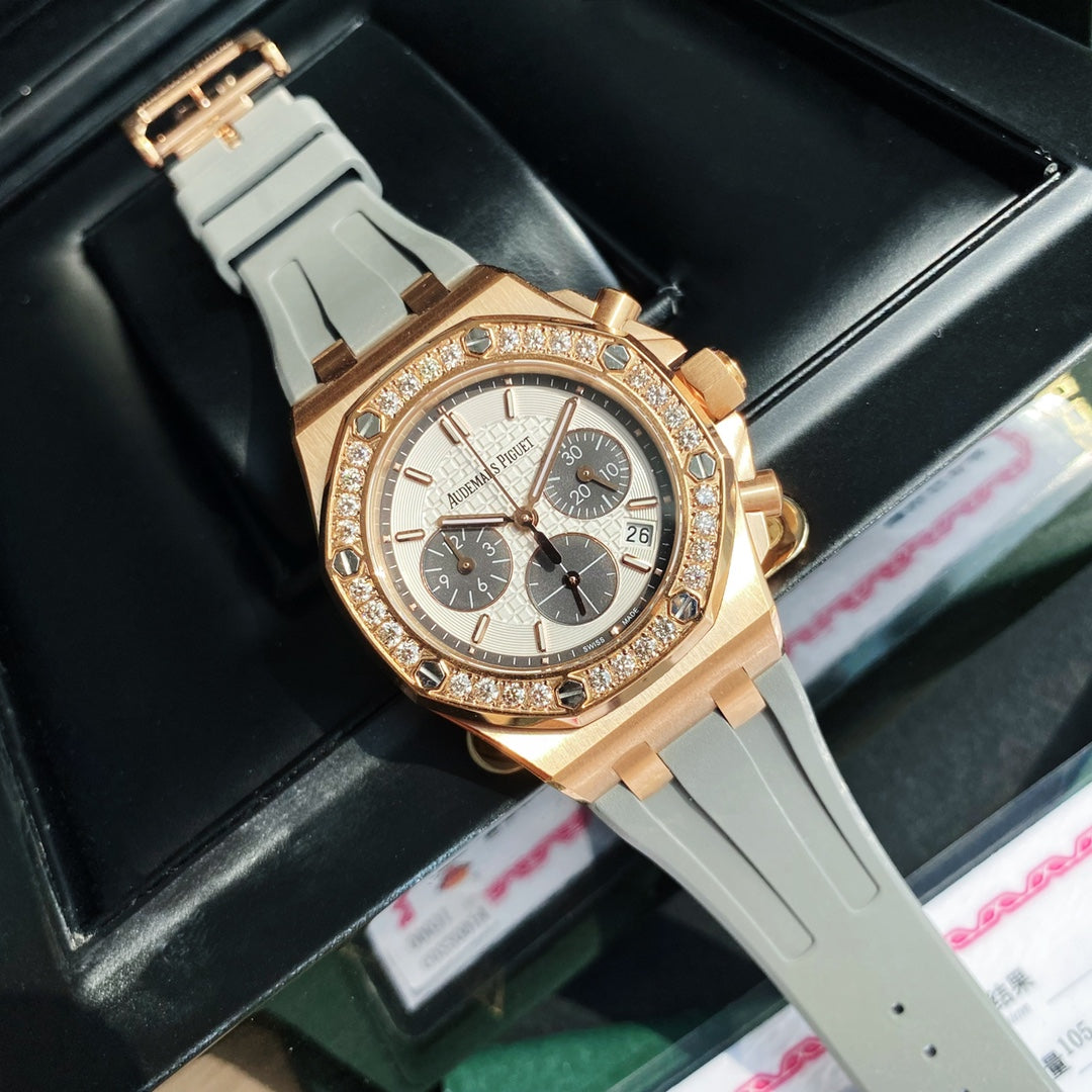 Audemars Piguet Royal Oak Offshore Oro Rosa / Correa Verde Oscuro 37mm